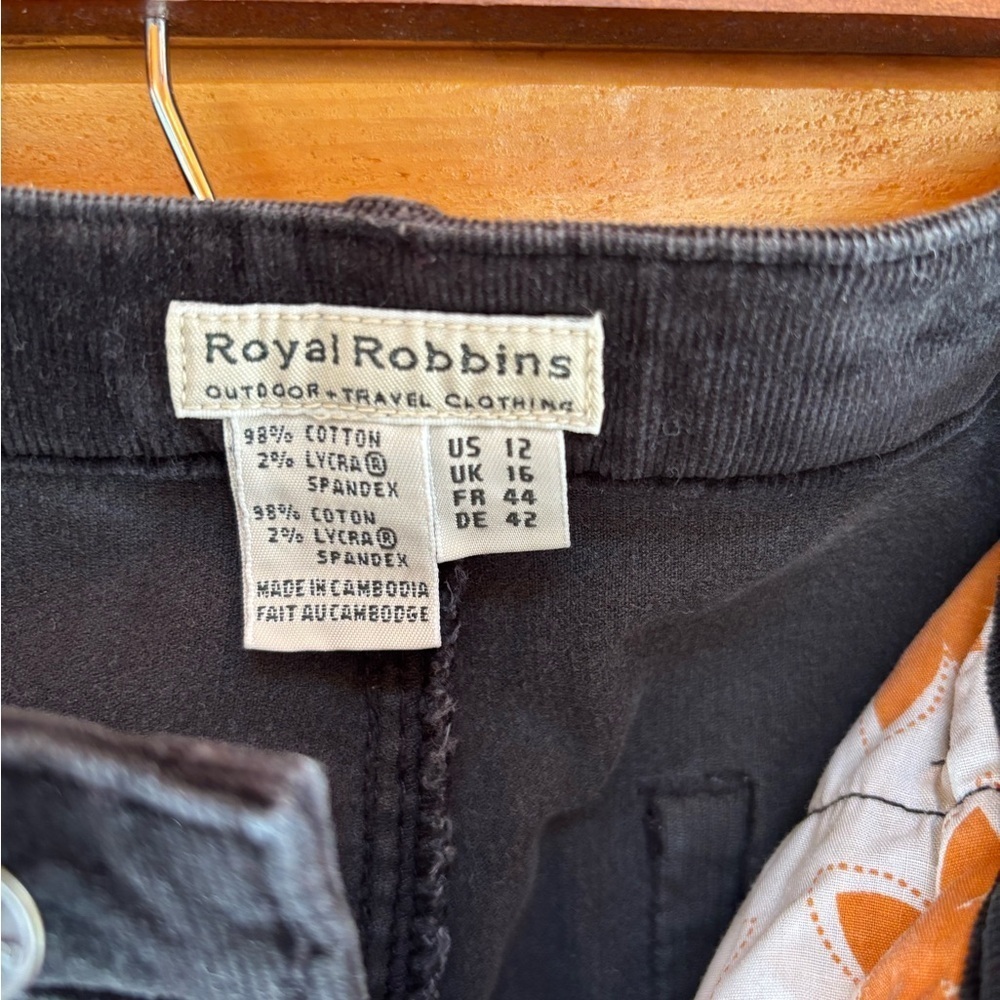 Royal Robbins Boot Leg Black Corduroy Pants Woman’s size 12 - Picture 3 of 5